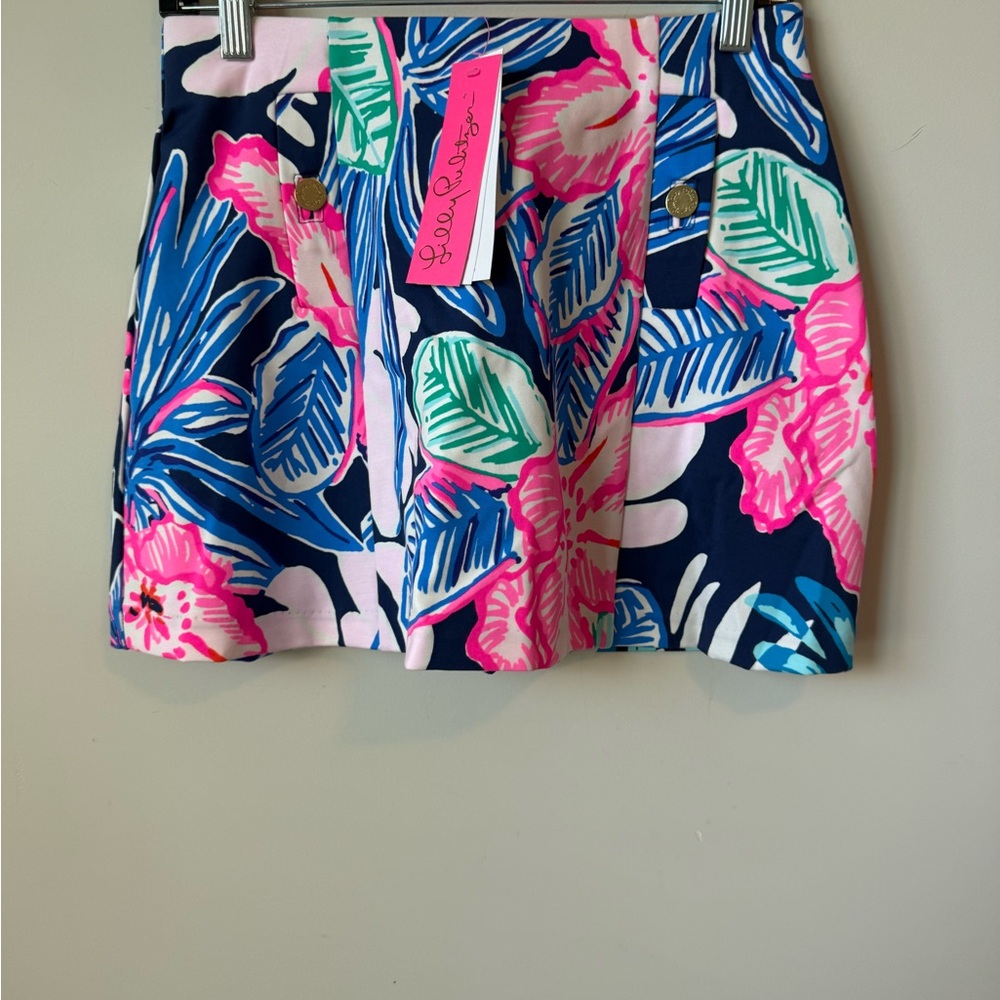 Lilly Pulitzer Floral high Tide “ sugar mombo” skirt size small nwt
